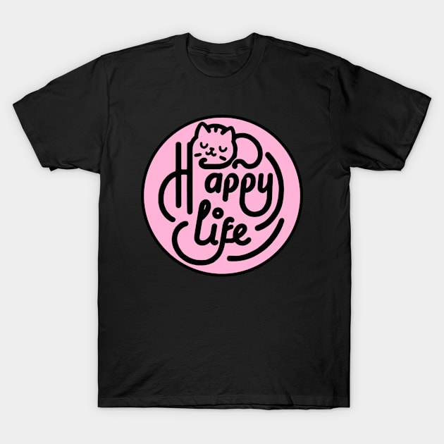 Happy Life Kitty T-Shirt by Morning Calm